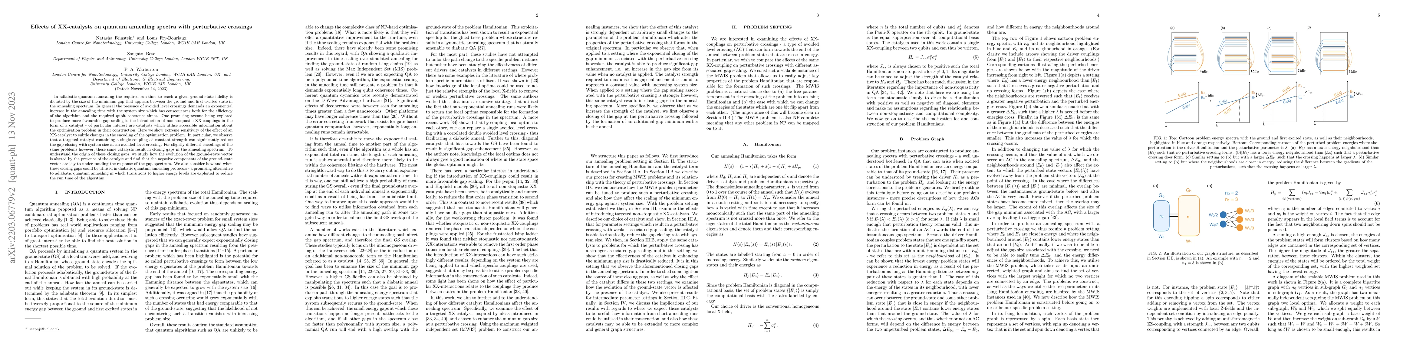 Thumbnail for Effects of XX-catalysts on quantum annealing spectra with perturbative
  crossings