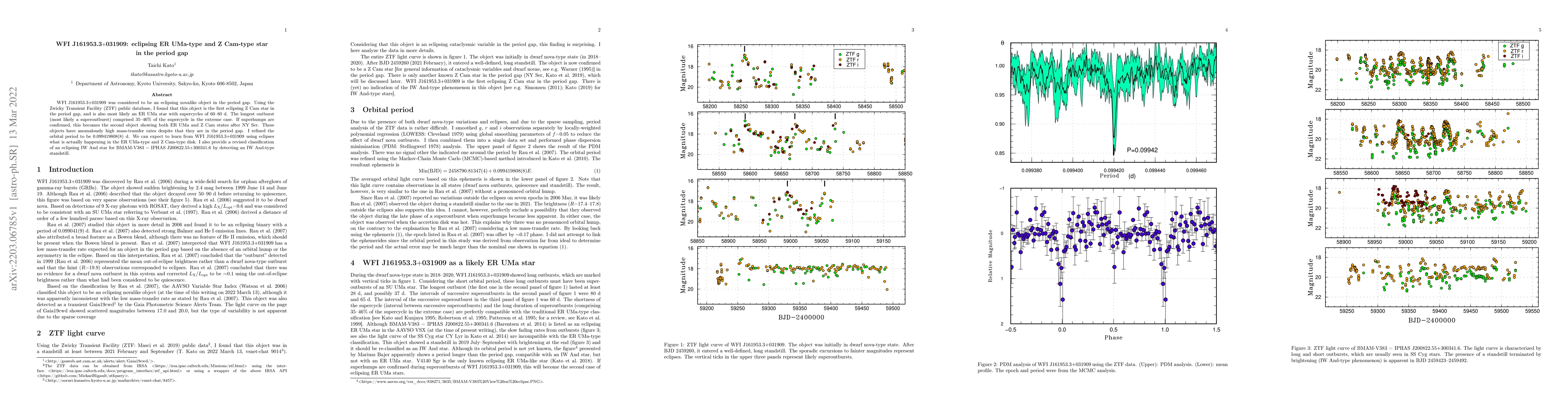 Thumbnail for WFI J161953.3+031909: eclipsing ER UMa-type and Z Cam-type star in the
  period gap