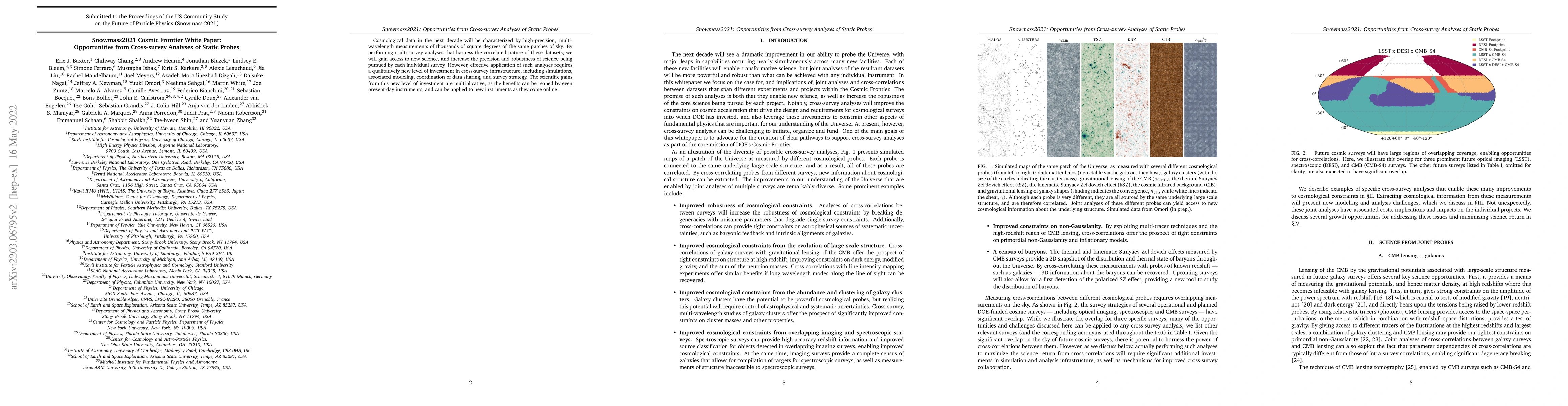 Thumbnail for Snowmass2021: Opportunities from Cross-survey Analyses of Static Probes