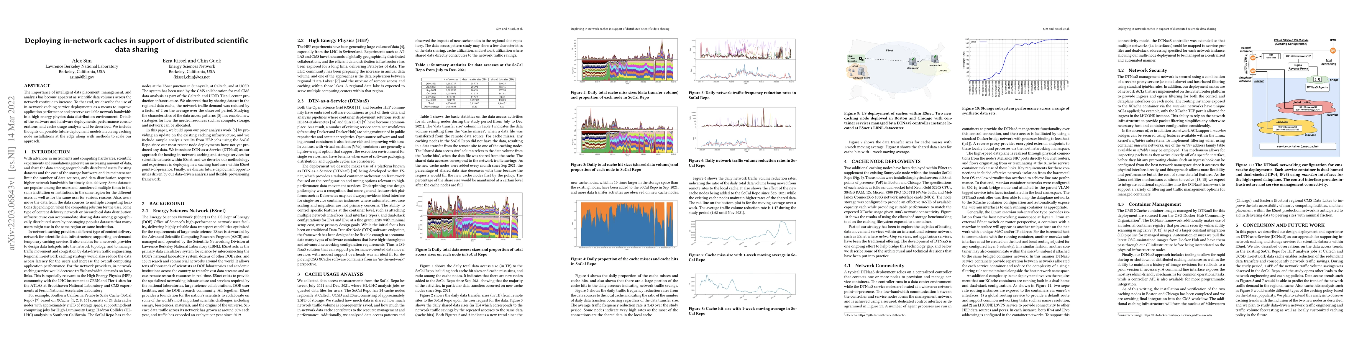 Thumbnail for Deploying in-network caches in support of distributed scientific data
  sharing