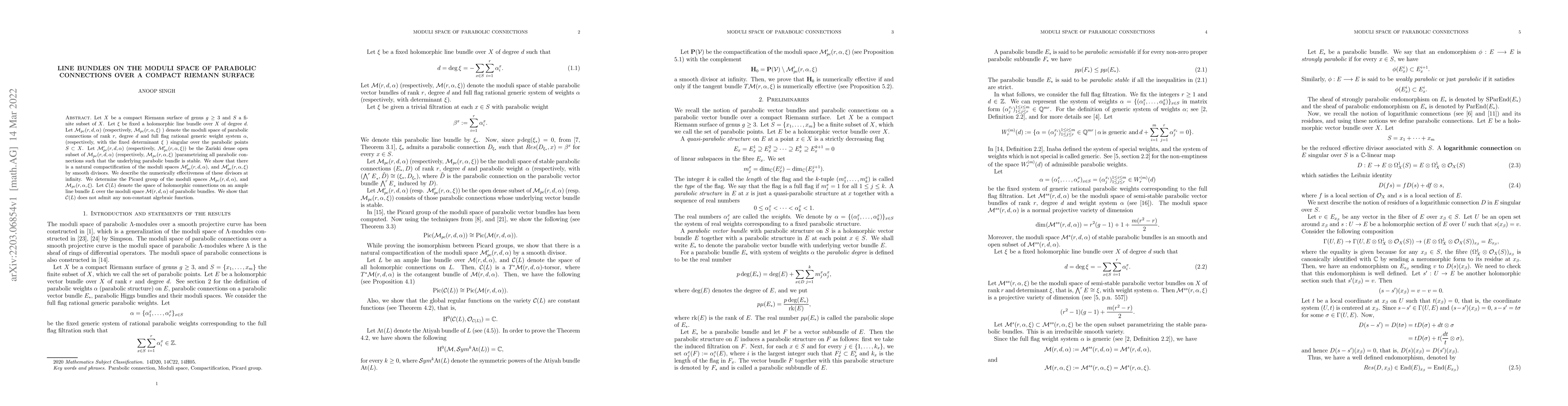 Thumbnail for Line bundles on the moduli space of parabolic connections over a compact
  Riemann surface