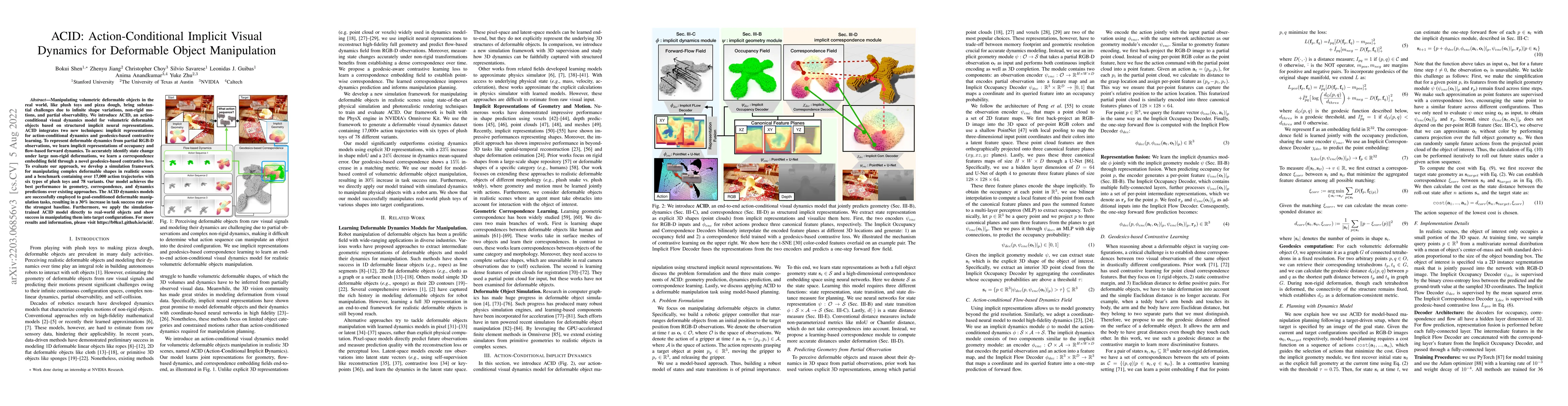 Thumbnail for ACID: Action-Conditional Implicit Visual Dynamics for Deformable Object
  Manipulation
