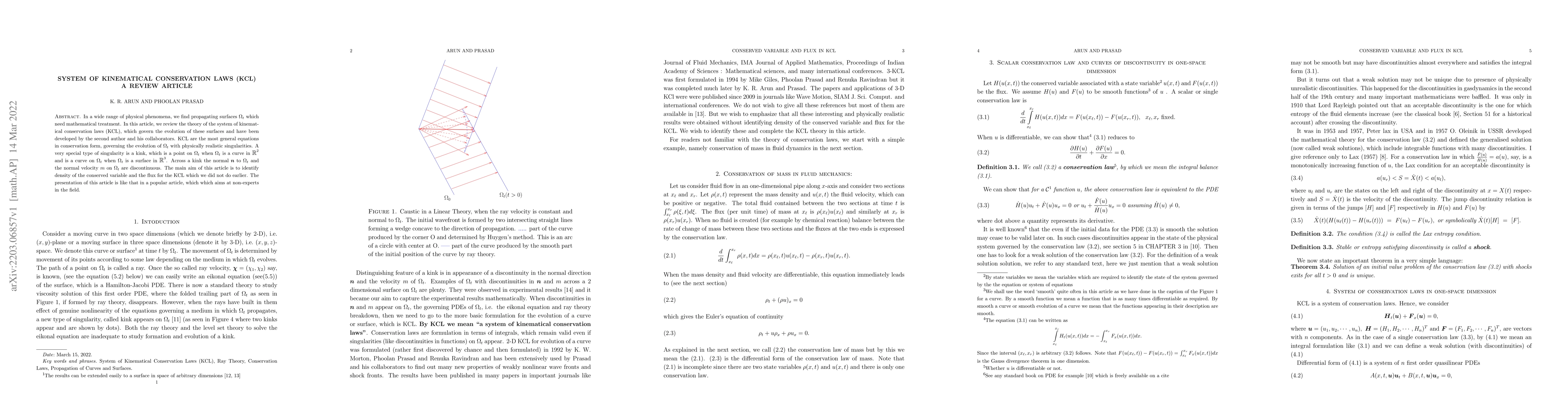Thumbnail for System of kinematical conservation laws (KCL) a review article