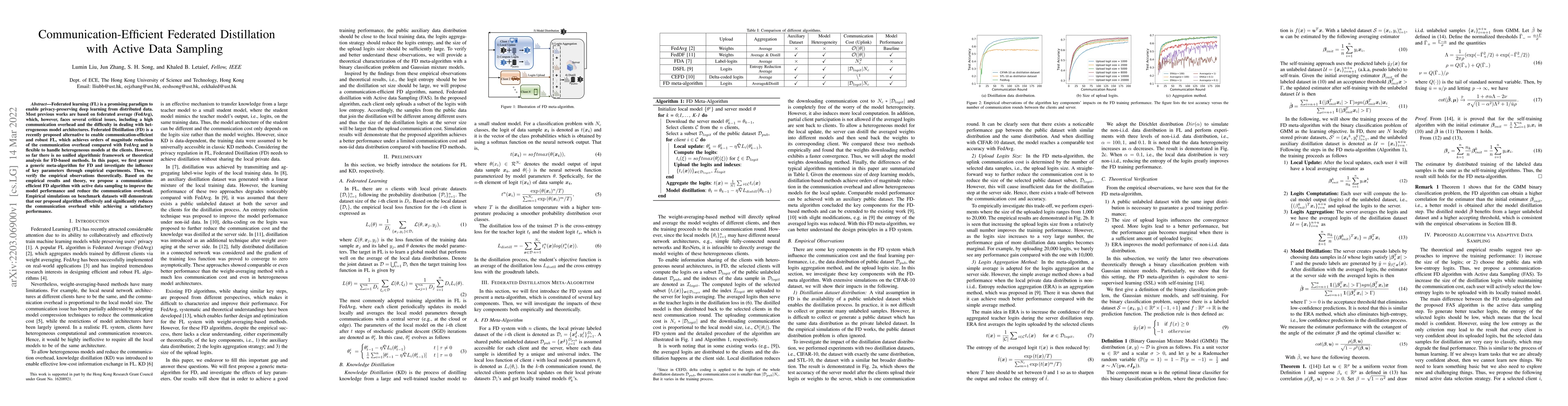 Thumbnail for Communication-Efficient Federated Distillation with Active Data Sampling