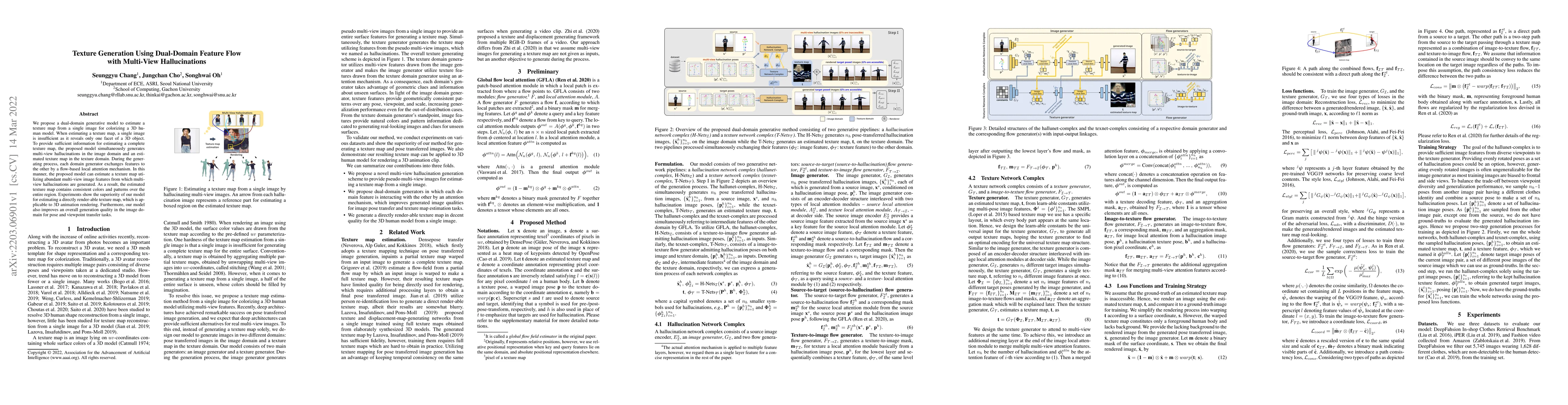 Thumbnail for Texture Generation Using Dual-Domain Feature Flow with Multi-View
  Hallucinations