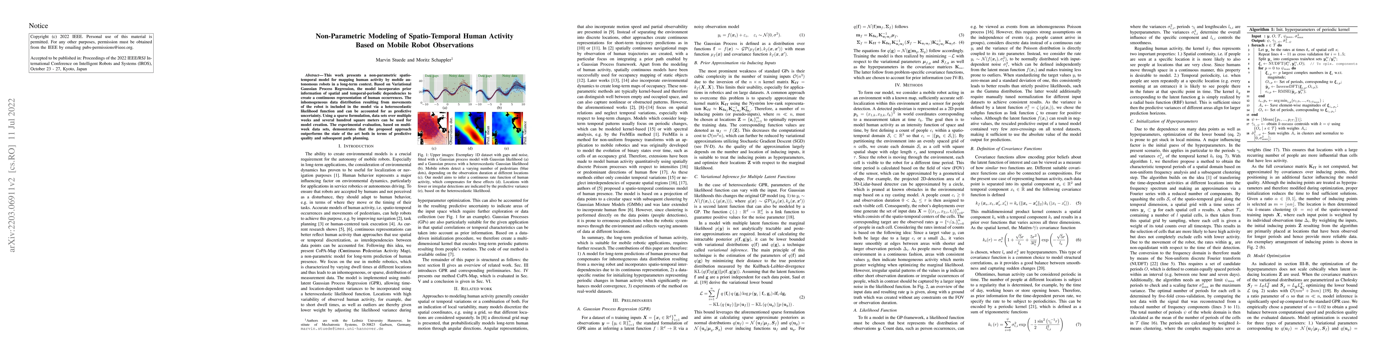 Thumbnail for Non-Parametric Modeling of Spatio-Temporal Human Activity Based on
  Mobile Robot Observations