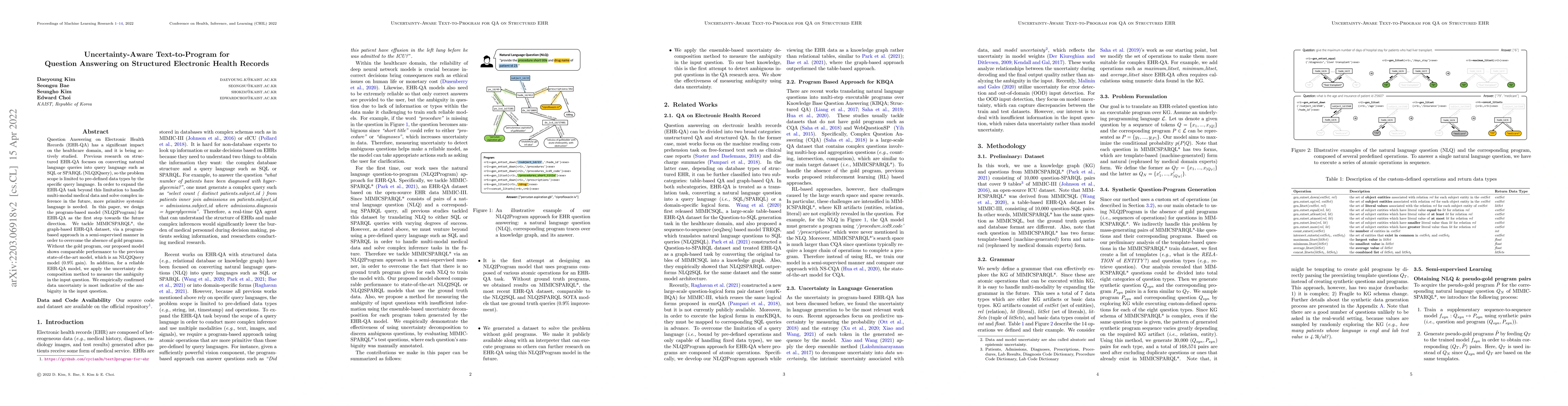 Thumbnail for Uncertainty-Aware Text-to-Program for Question Answering on Structured
  Electronic Health Records