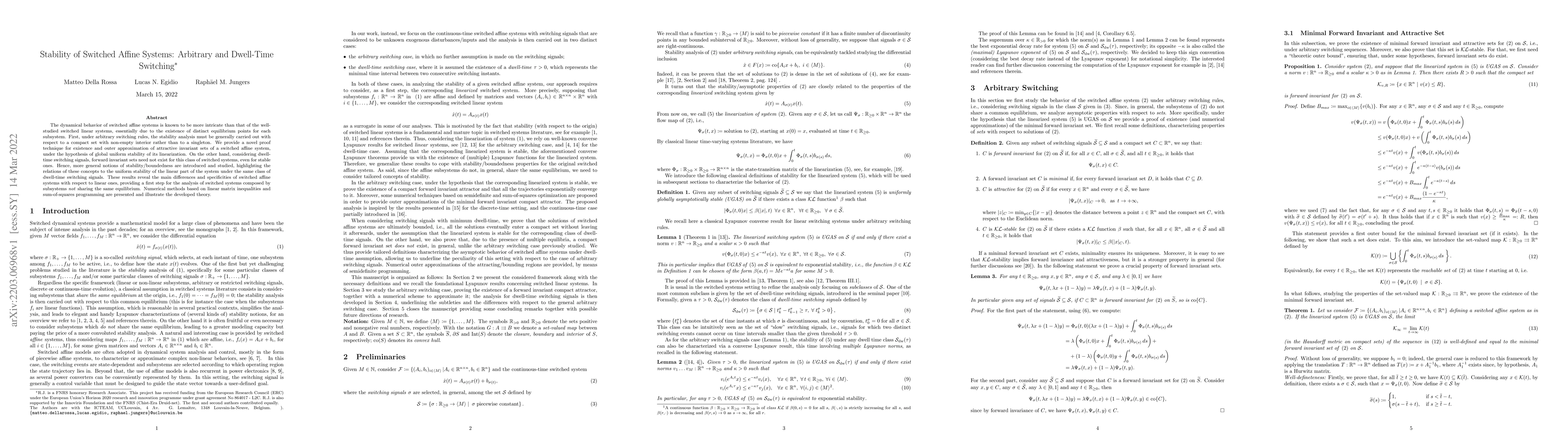 Thumbnail for Stability of Switched Affine Systems: Arbitrary and Dwell-Time Switching