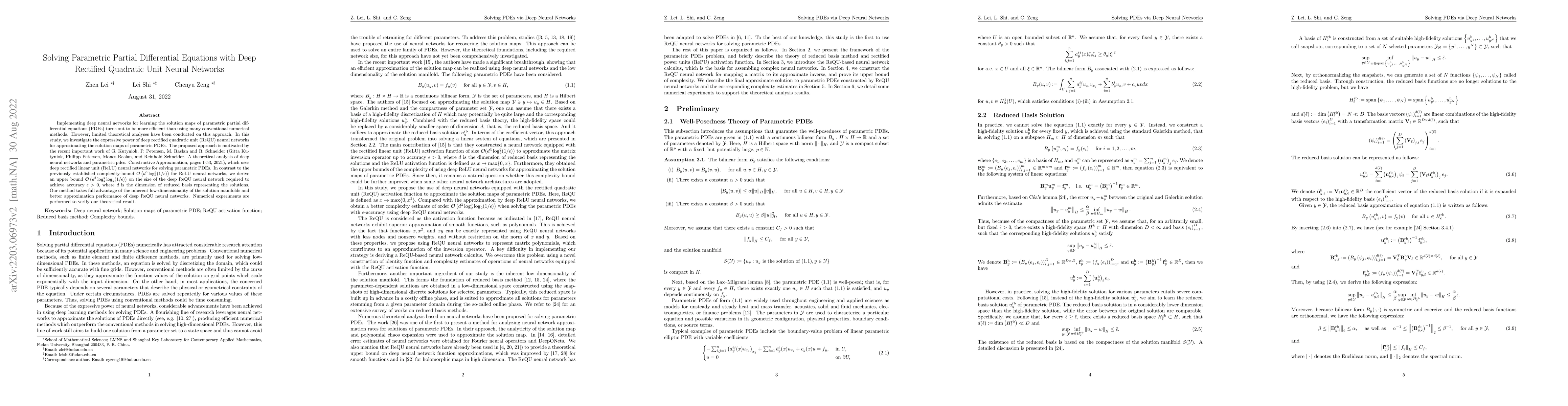 Thumbnail for Solving parametric partial differential equations with deep rectified
  quadratic unit neural networks