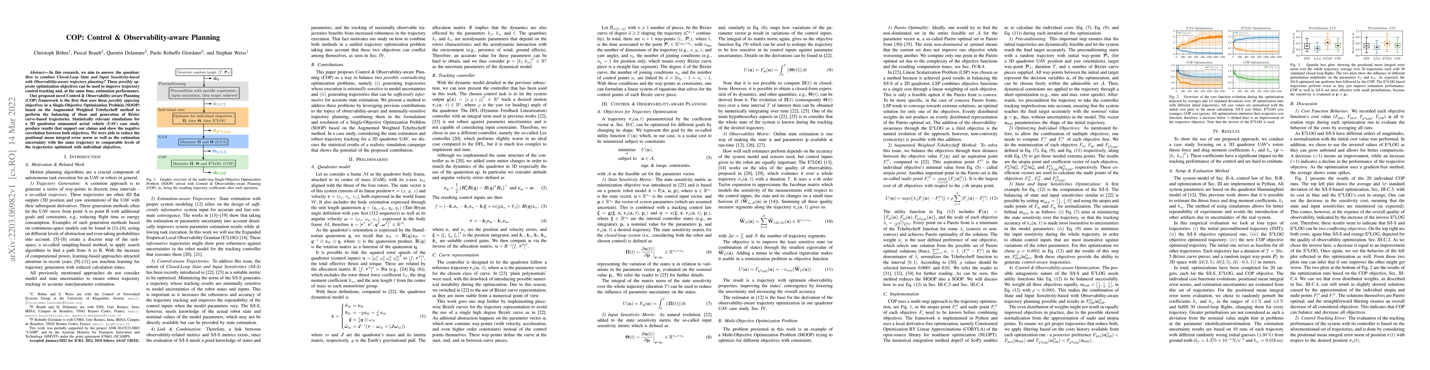Thumbnail for COP: Control & Observability-aware Planning