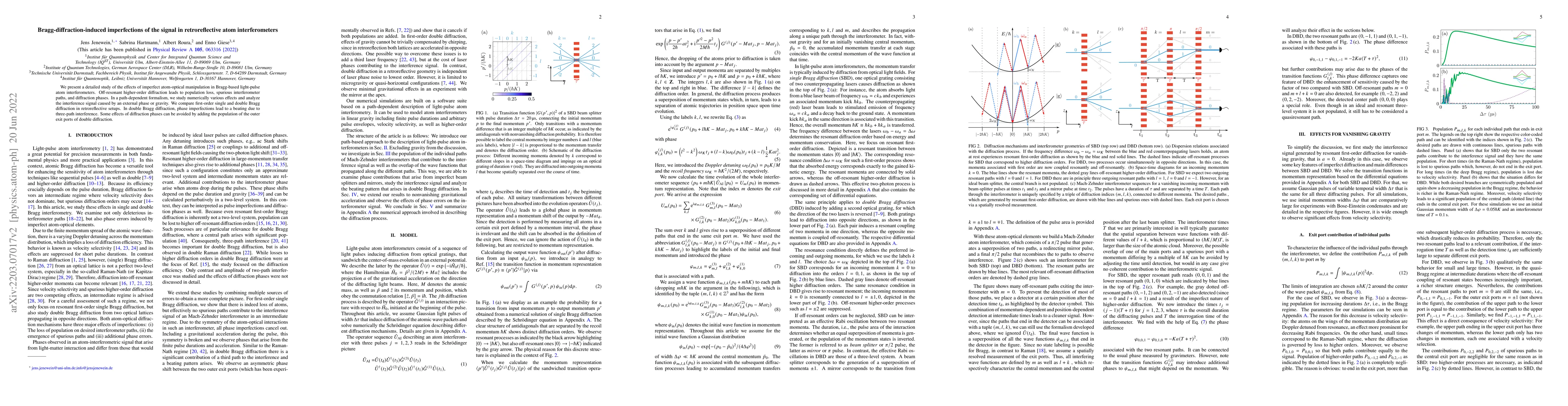 Thumbnail for Bragg-diffraction-induced imperfections of the signal in retroreflective
  atom interferometers