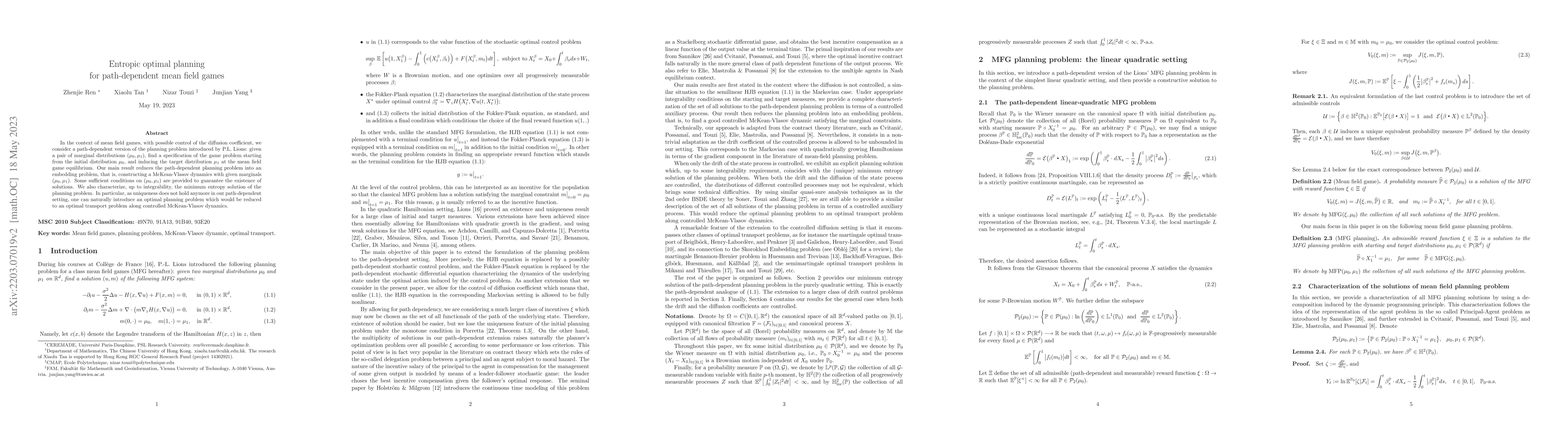 Thumbnail for Entropic optimal planning for path-dependent mean field games