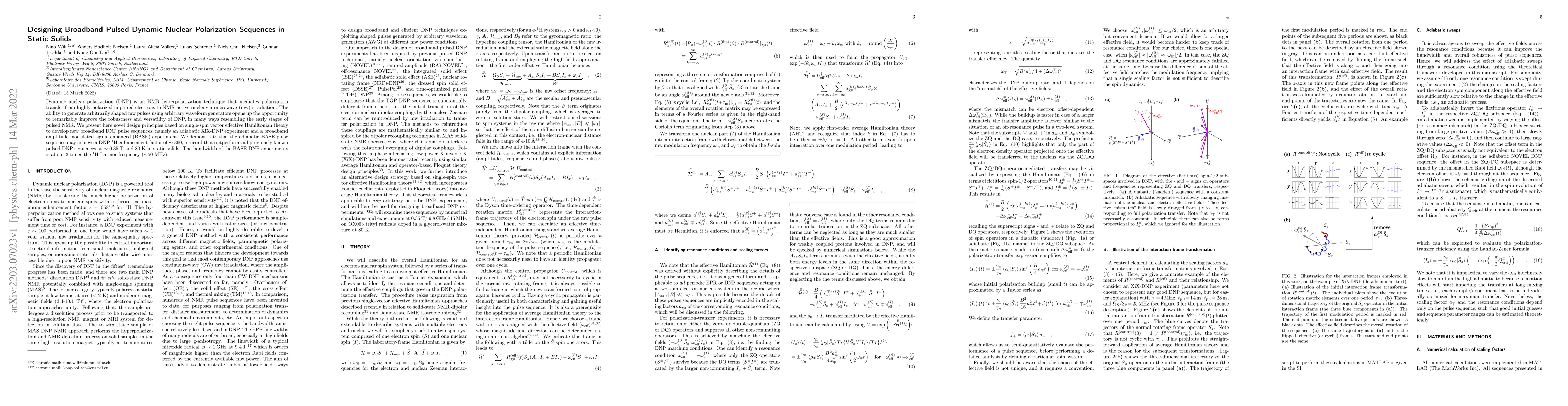 Thumbnail for Designing broadband pulsed dynamic nuclear polarization sequences in
  static solids