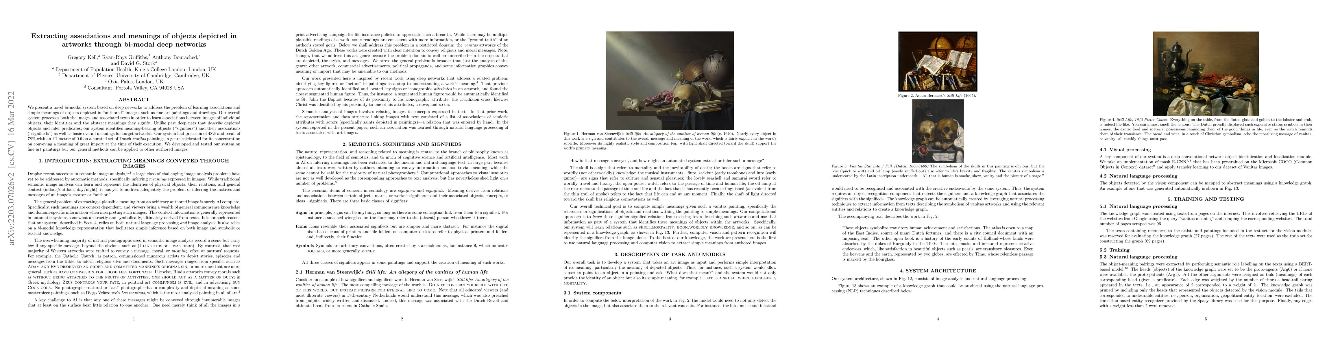 Thumbnail for Extracting associations and meanings of objects depicted in artworks
  through bi-modal deep networks