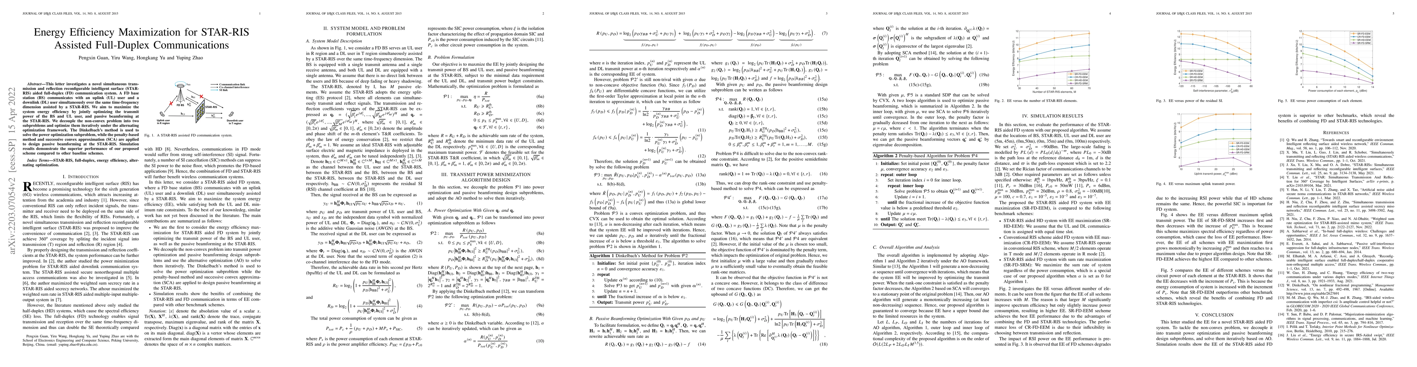 Thumbnail for Energy Efficiency Maximization of Simultaneous Transmission and
  Reflection RIS Assisted Full-Duplex Communications
