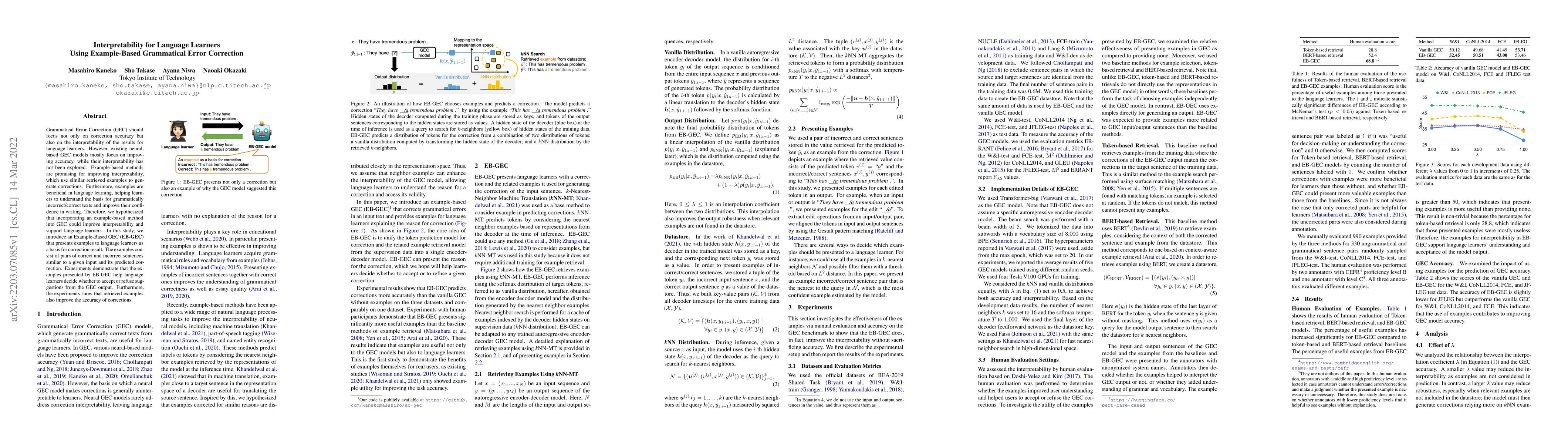 Thumbnail for Interpretability for Language Learners Using Example-Based Grammatical
  Error Correction