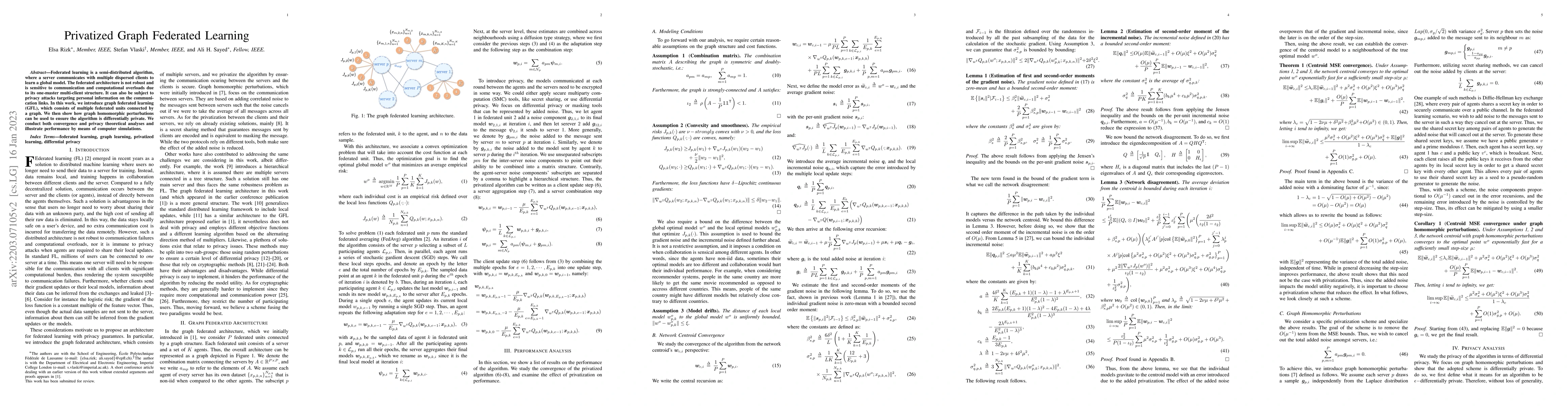 Thumbnail for Privatized Graph Federated Learning