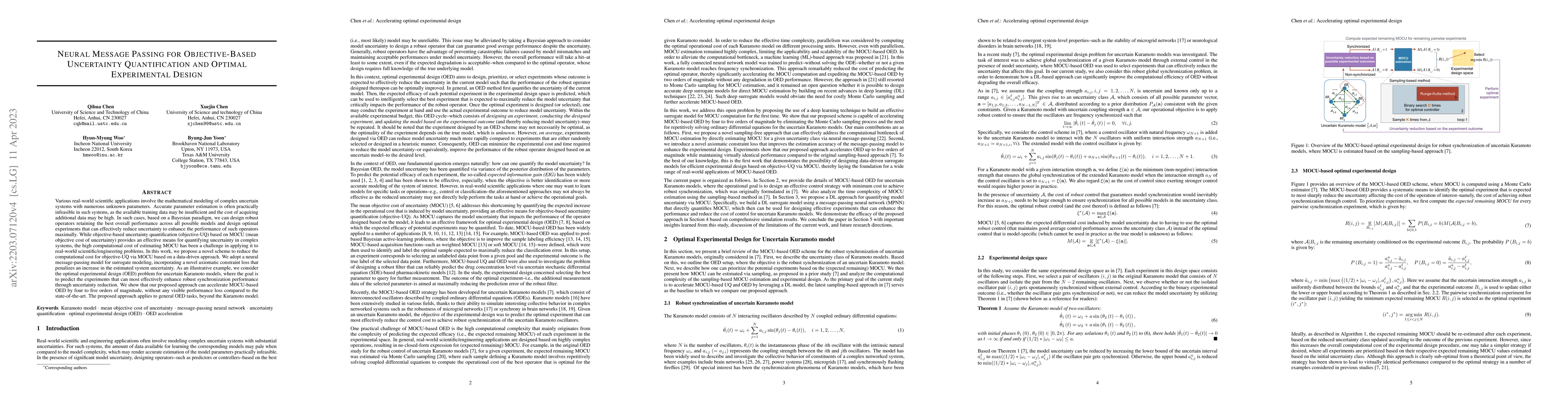 Thumbnail for Neural Message Passing for Objective-Based Uncertainty Quantification
  and Optimal Experimental Design