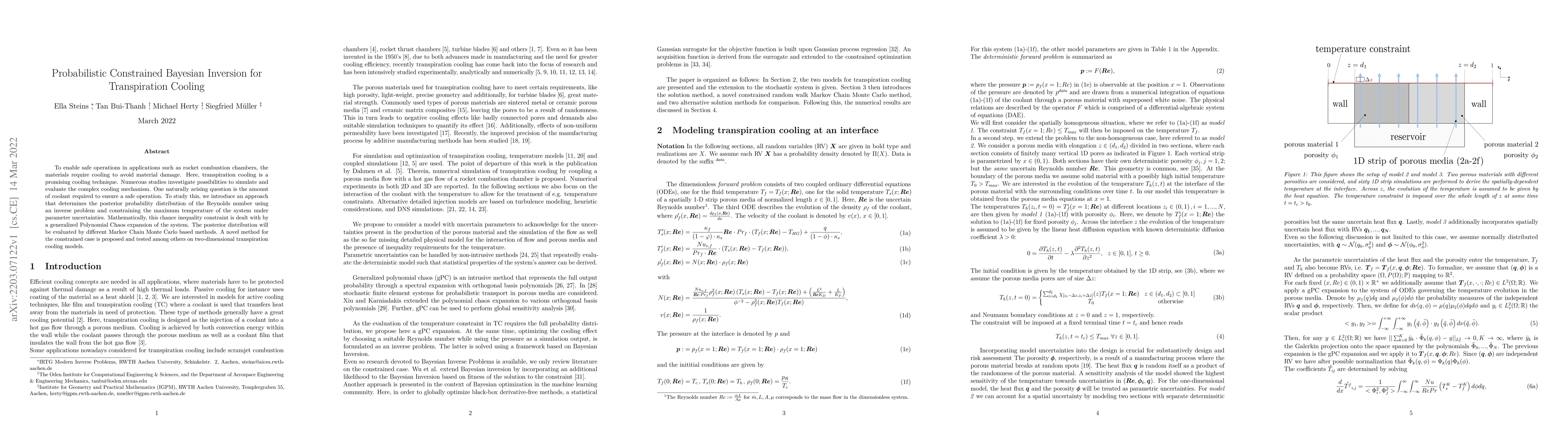 Thumbnail for Probabilistic Constrained Bayesion Inversion for Transpiration Cooling