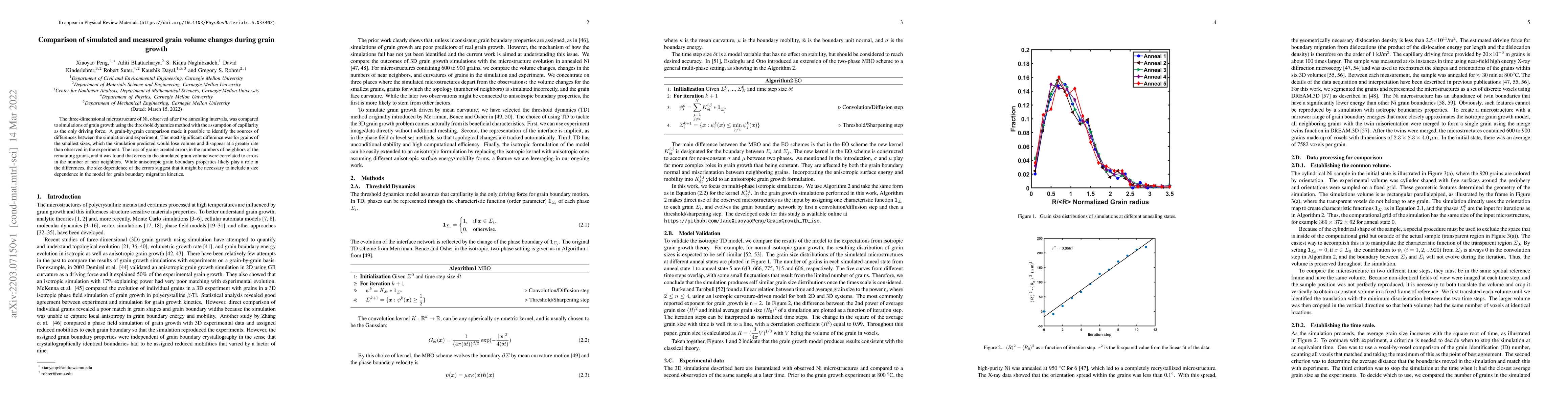 Thumbnail for Comparison of simulated and measured grain volume changes during grain
  growth