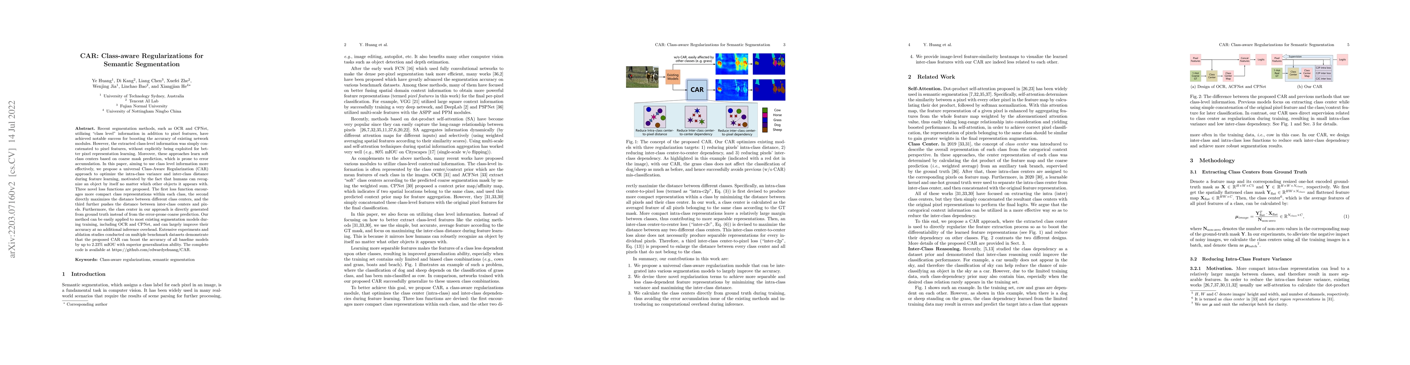 Thumbnail for CAR: Class-aware Regularizations for Semantic Segmentation