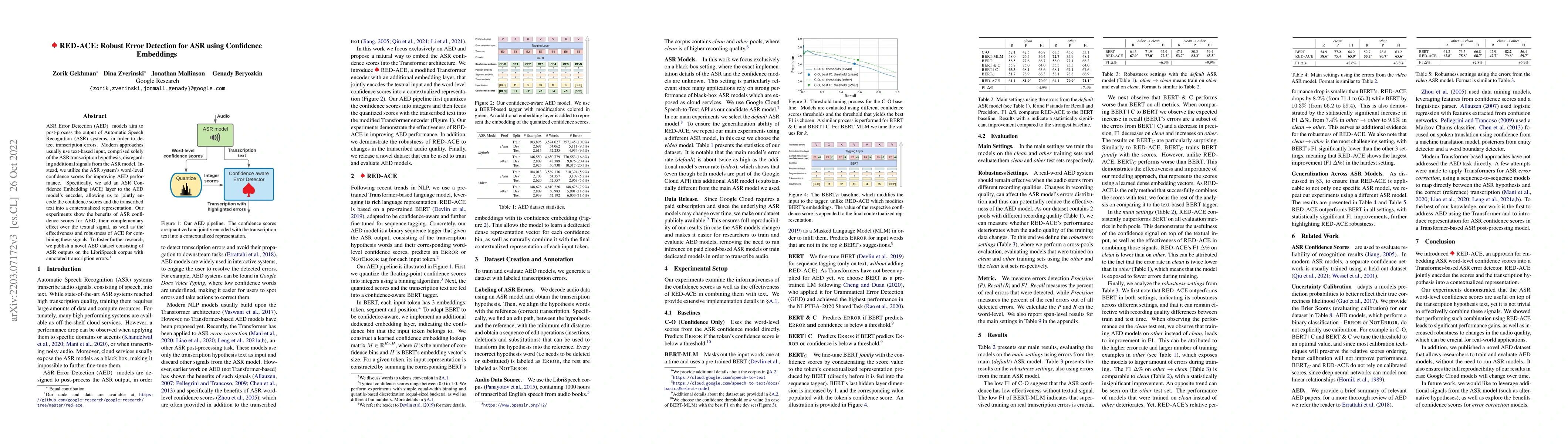 Thumbnail for RED-ACE: Robust Error Detection for ASR using Confidence Embeddings