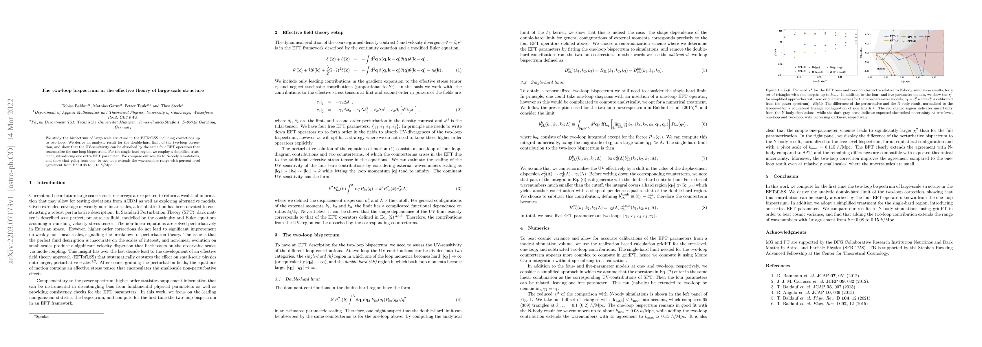 Thumbnail for The two-loop bispectrum in the effective theory of large-scale structure