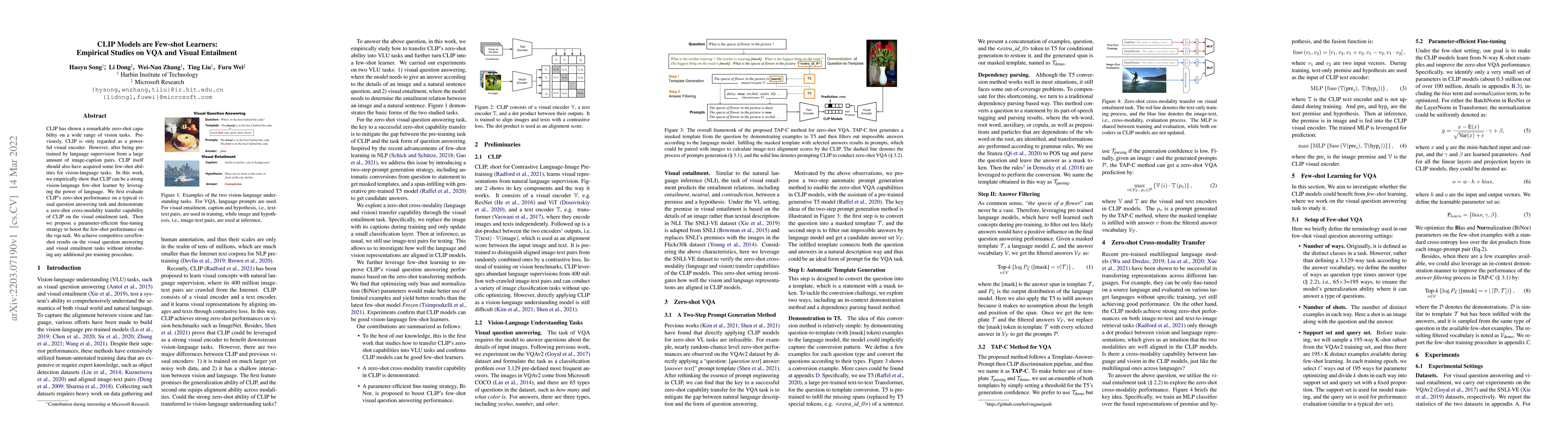 Thumbnail for CLIP Models are Few-shot Learners: Empirical Studies on VQA and Visual
  Entailment