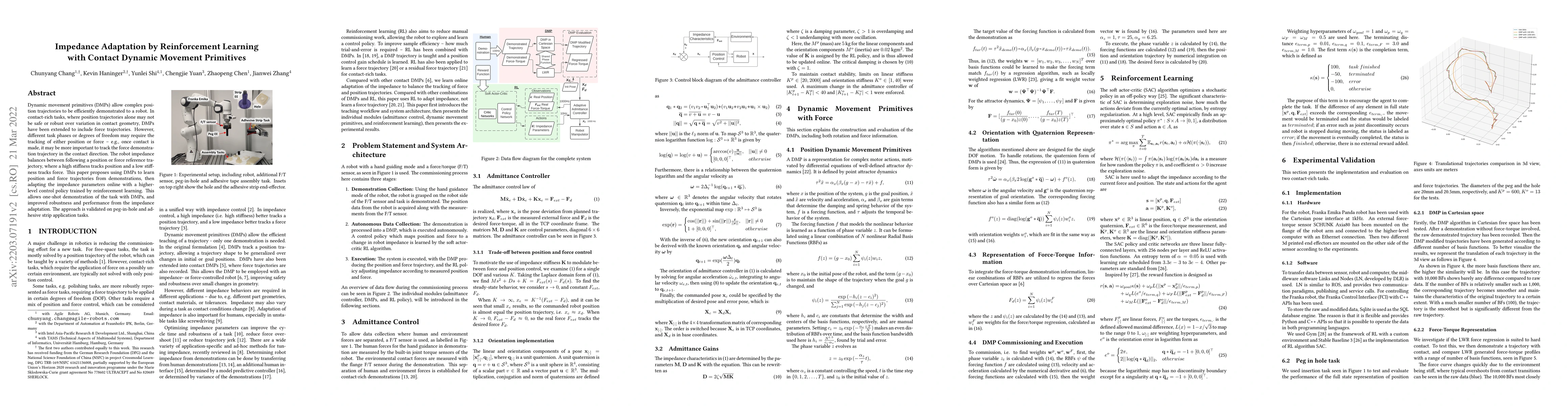Thumbnail for Impedance Adaptation by Reinforcement Learning with Contact Dynamic
  Movement Primitives