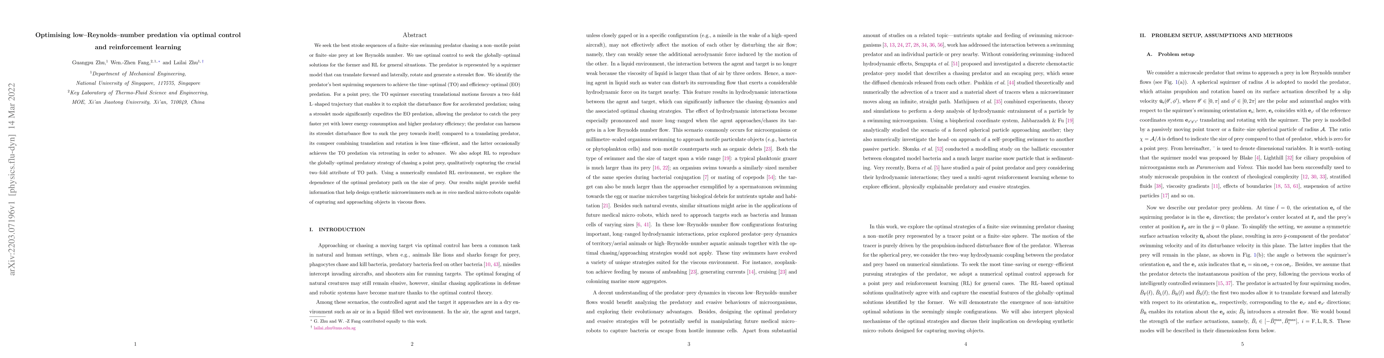 Thumbnail for Optimising low-Reynolds-number predation via optimal control and
  reinforcement learning