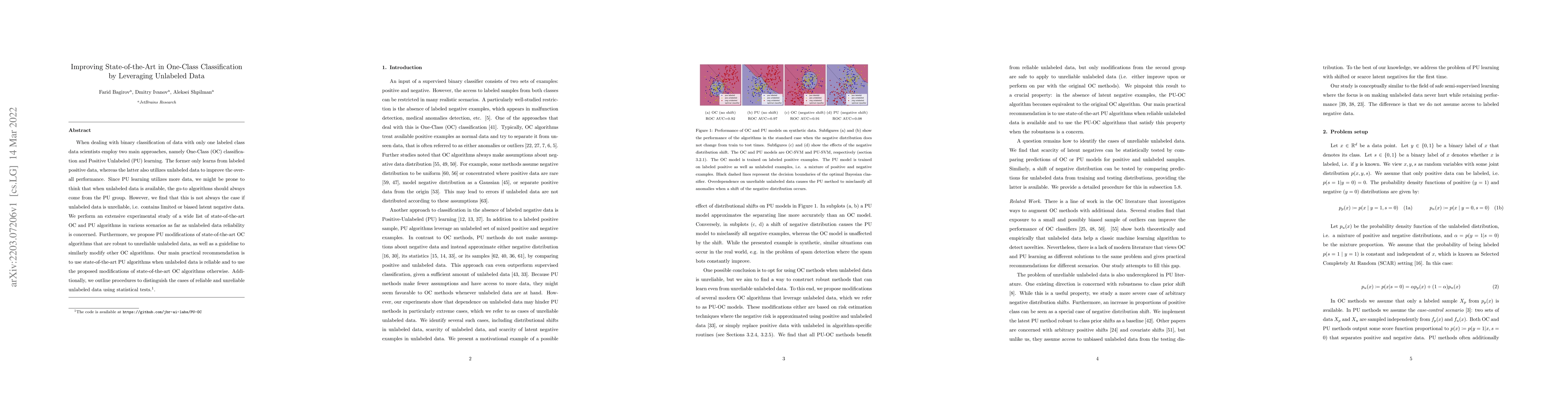 Thumbnail for Improving State-of-the-Art in One-Class Classification by Leveraging
  Unlabeled Data