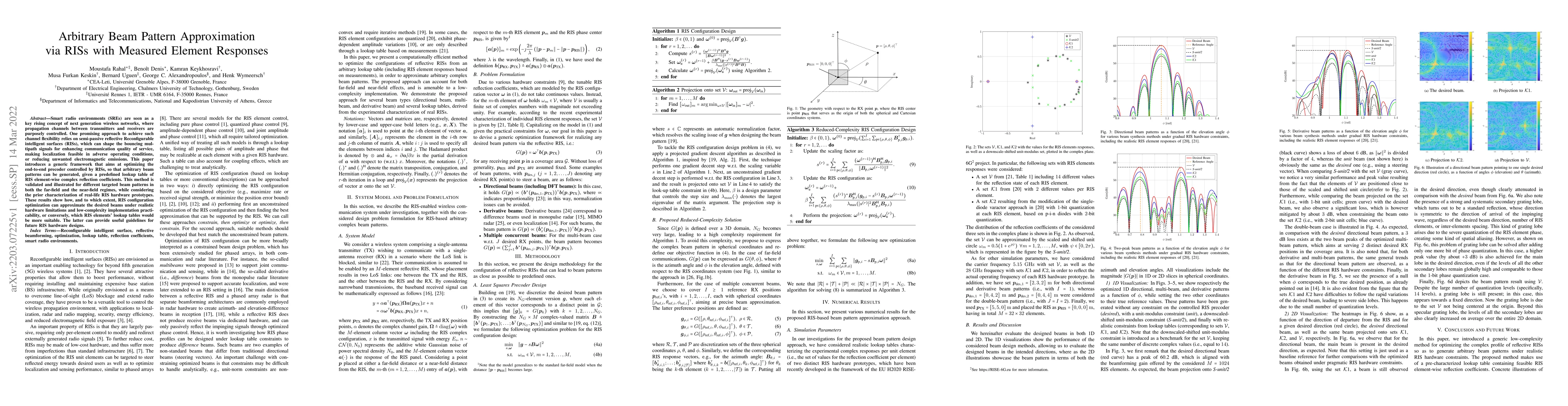 Thumbnail for Arbitrary Beam Pattern Approximation via RISs with Measured Element
  Responses