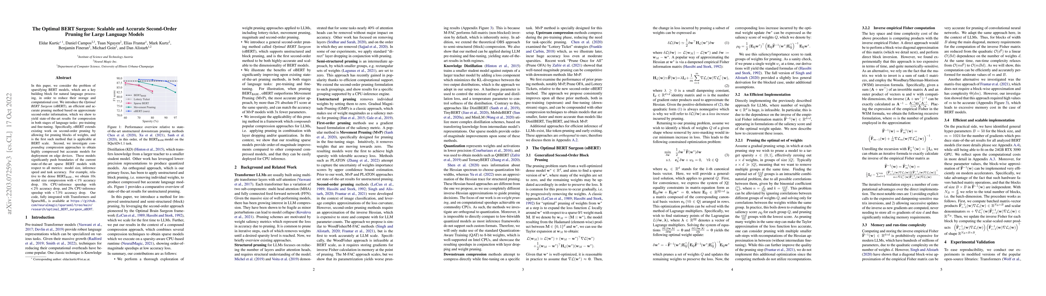 Thumbnail for The Optimal BERT Surgeon: Scalable and Accurate Second-Order Pruning for
  Large Language Models