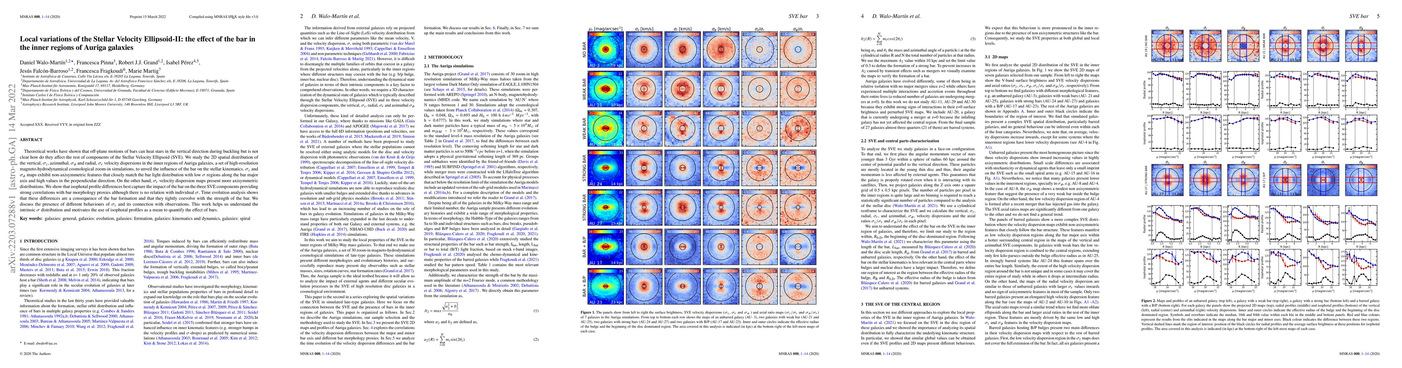Thumbnail for Local variations of the Stellar Velocity Ellipsoid-II: the effect of the
  bar in the inner regions of Auriga galaxies