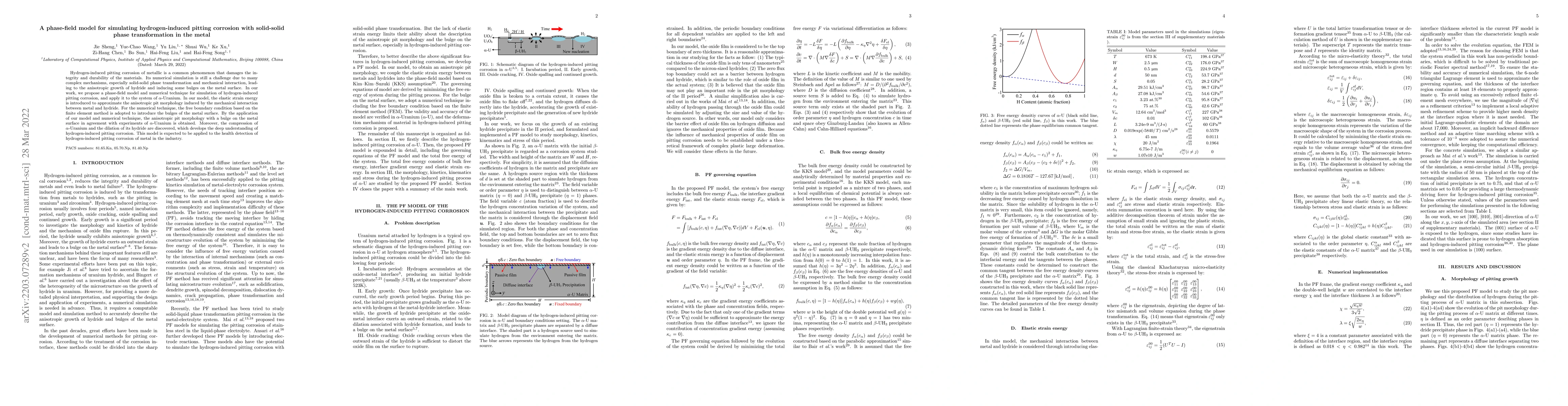 Thumbnail for A Phase-field model for simulating hydrogen-induced pitting corrosion
  with solid-solid phase transformation in the metal