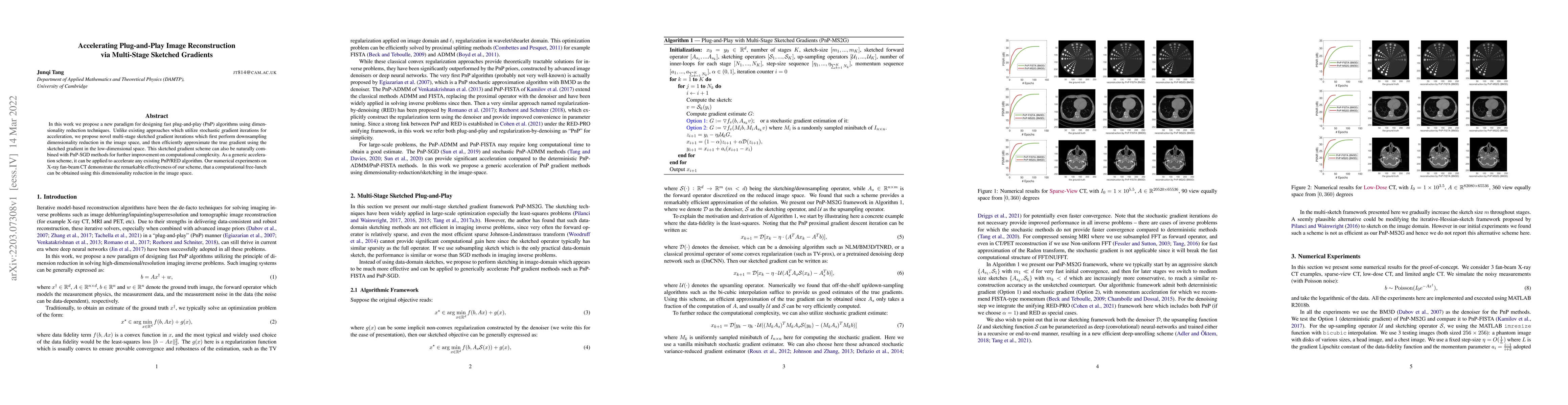 Thumbnail for Accelerating Plug-and-Play Image Reconstruction via Multi-Stage Sketched
  Gradients