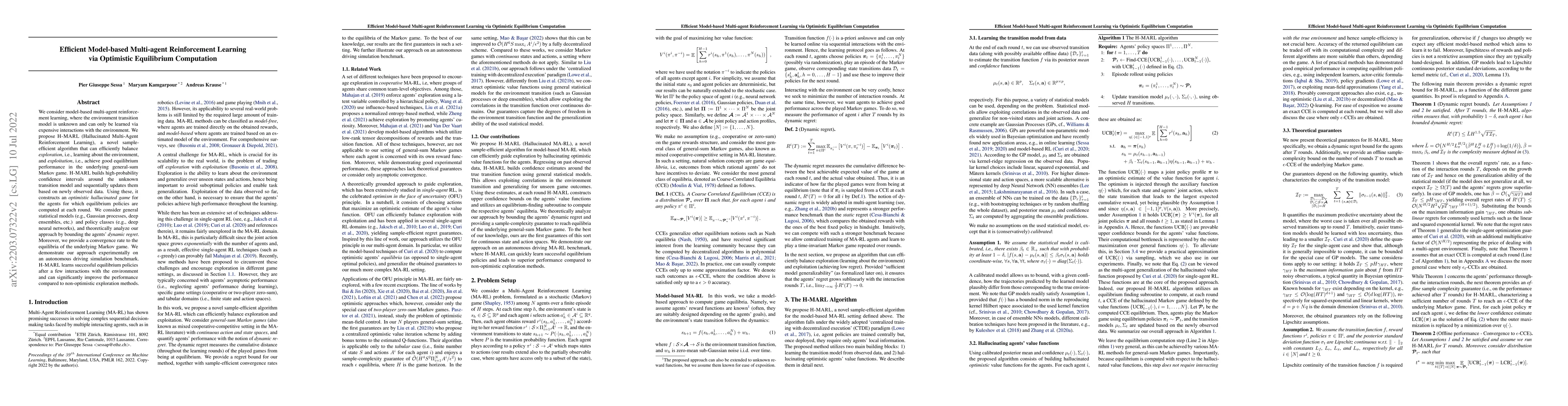 Thumbnail for Efficient Model-based Multi-agent Reinforcement Learning via Optimistic
  Equilibrium Computation