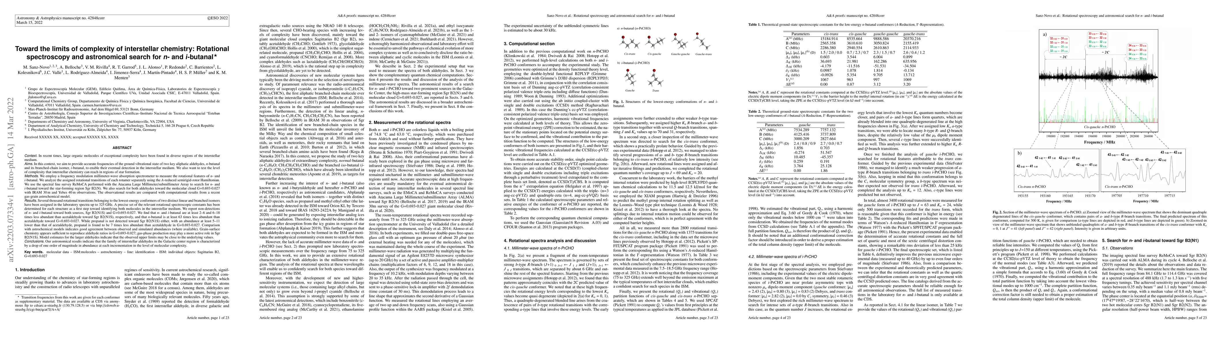 Thumbnail for Toward the limits of complexity of interstellar chemistry: Rotational
  spectroscopy and astronomical search for n- and i-butanal