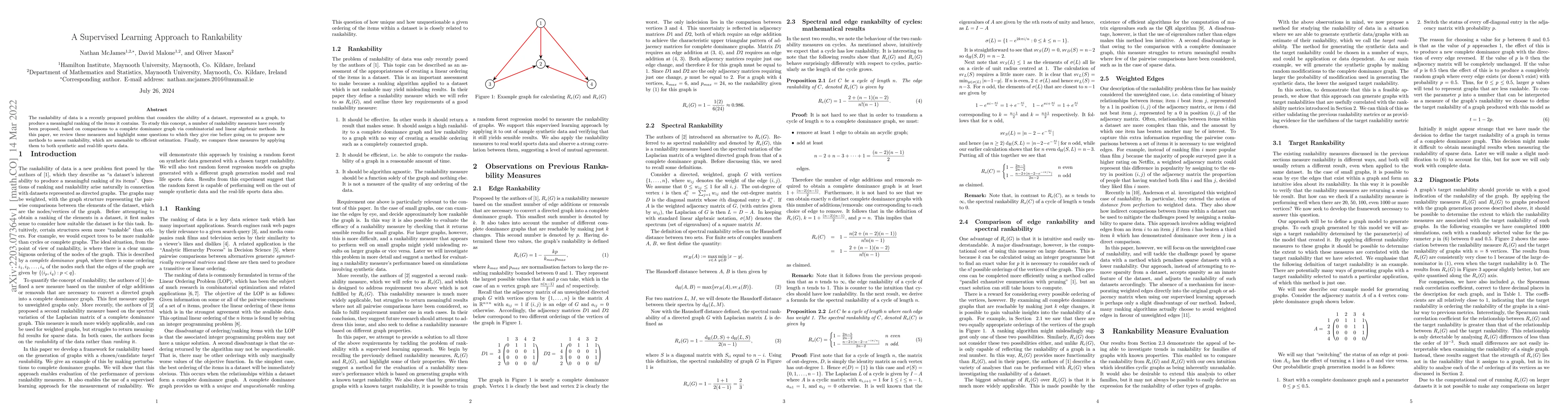 Thumbnail for A Supervised Learning Approach to Rankability