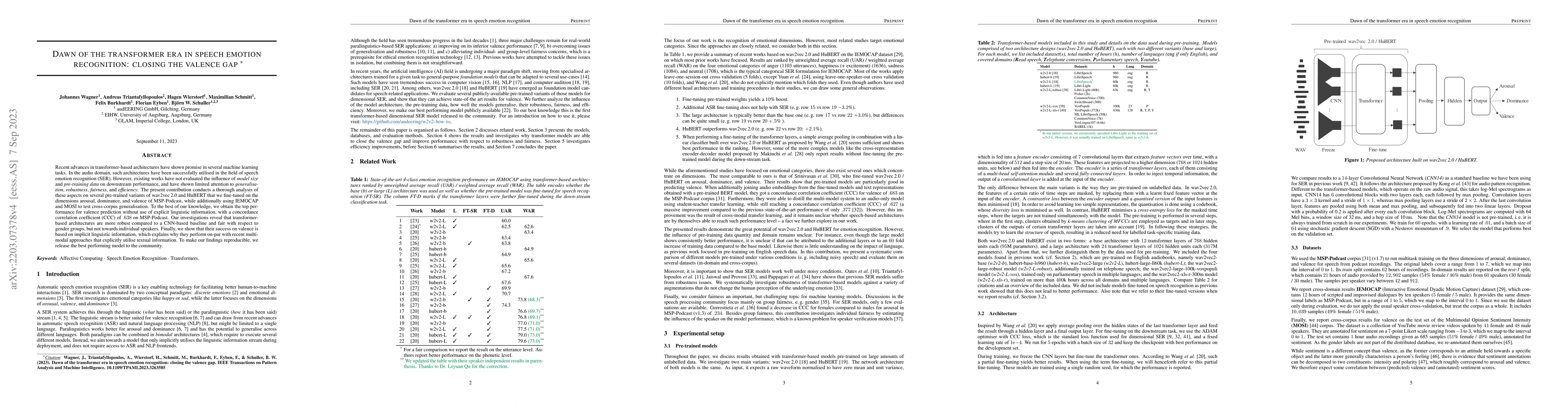 Thumbnail for Dawn of the transformer era in speech emotion recognition: closing the
  valence gap