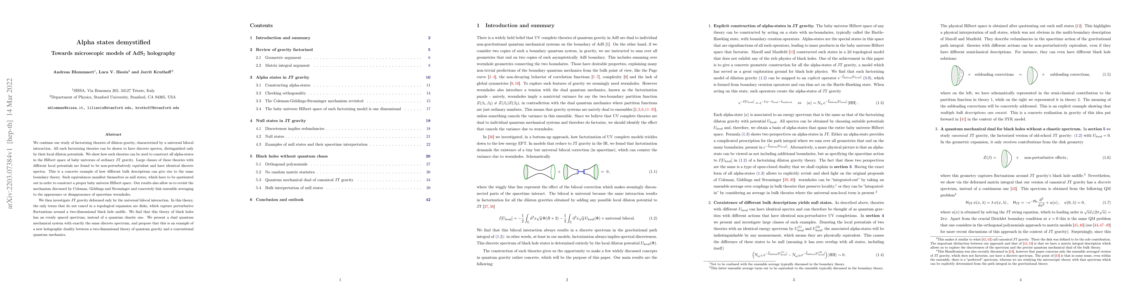 Thumbnail for Alpha states demystified: Towards microscopic models of AdS$_2$
  holography