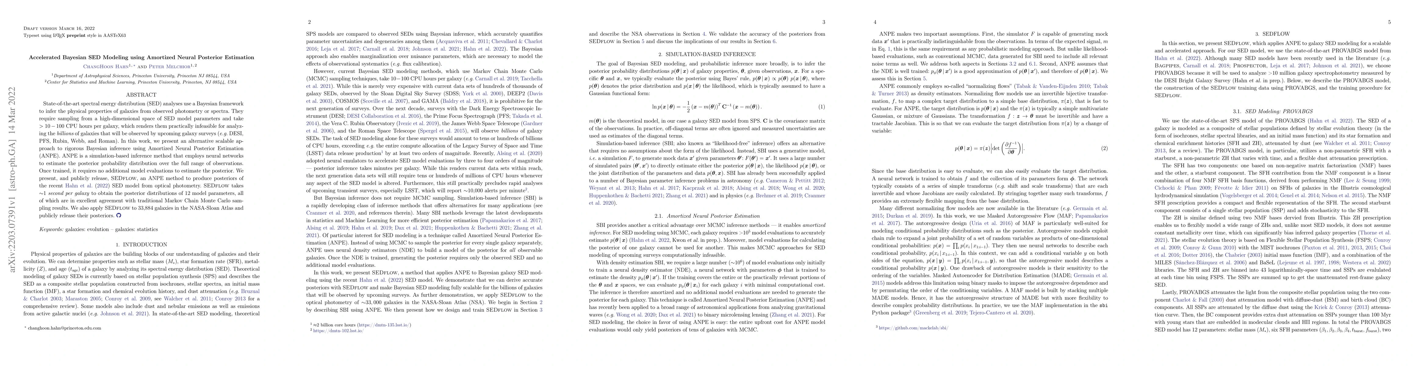 Thumbnail for Accelerated Bayesian SED Modeling using Amortized Neural Posterior
  Estimation
