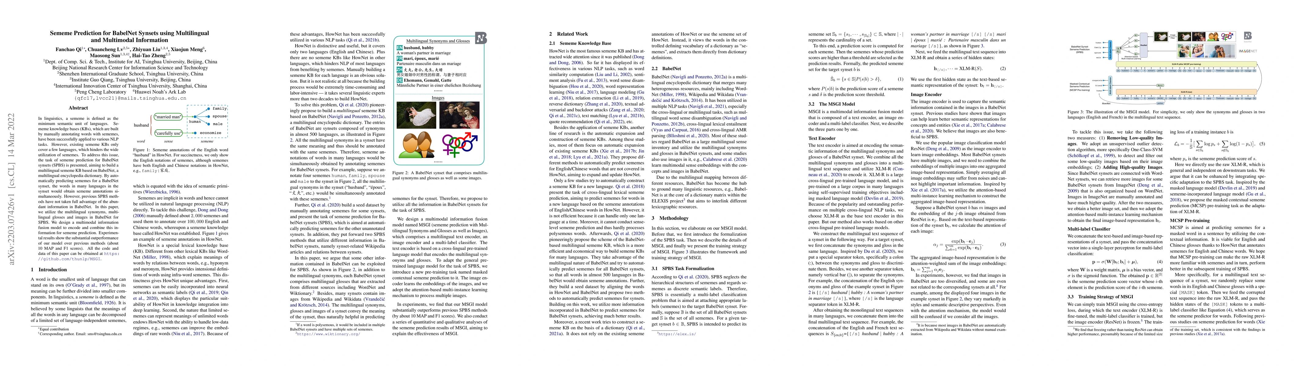 Thumbnail for Sememe Prediction for BabelNet Synsets using Multilingual and Multimodal
  Information