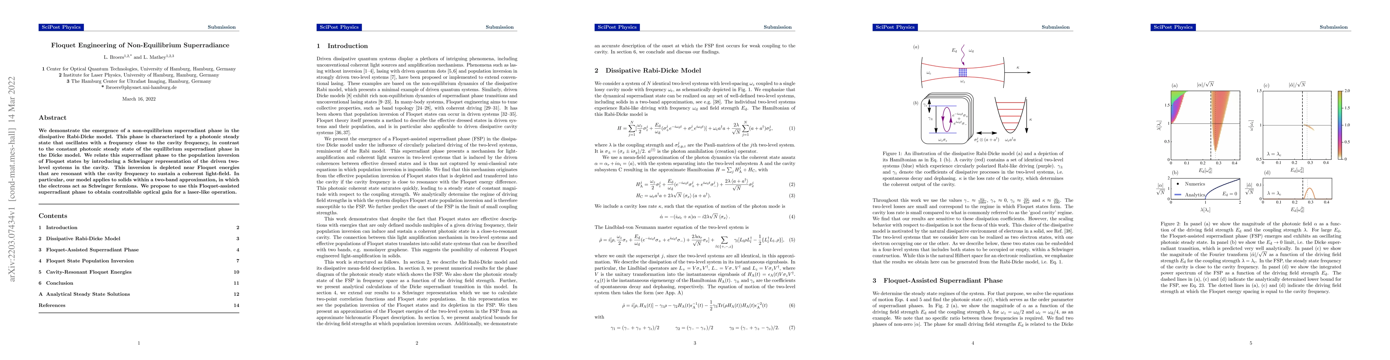 Thumbnail for Floquet Engineering of Non-Equilibrium Superradiance