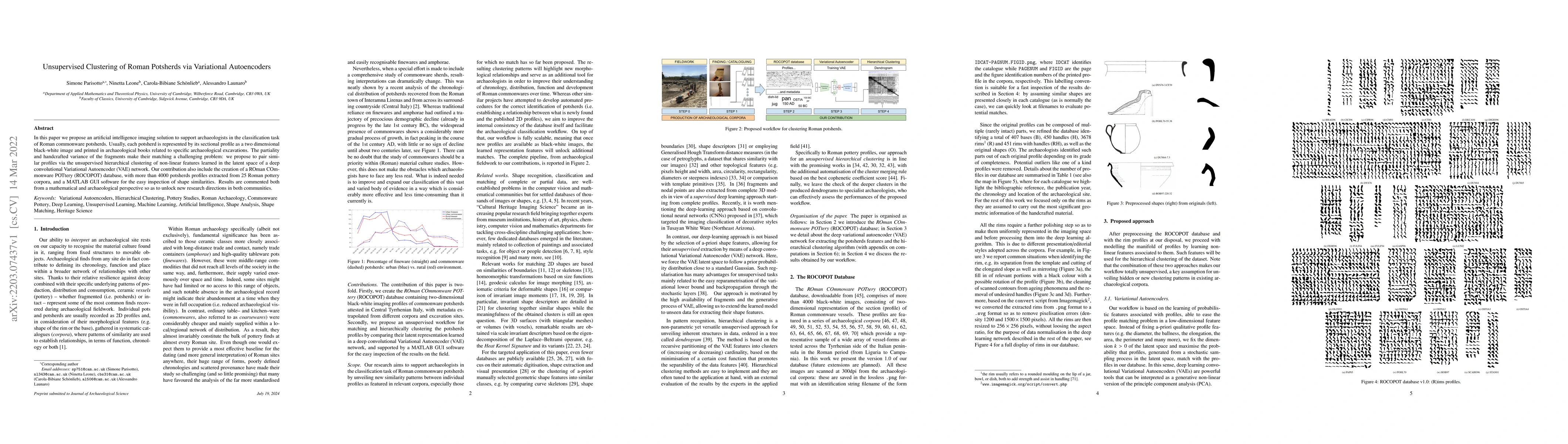 Thumbnail for Unsupervised Clustering of Roman Potsherds via Variational Autoencoders