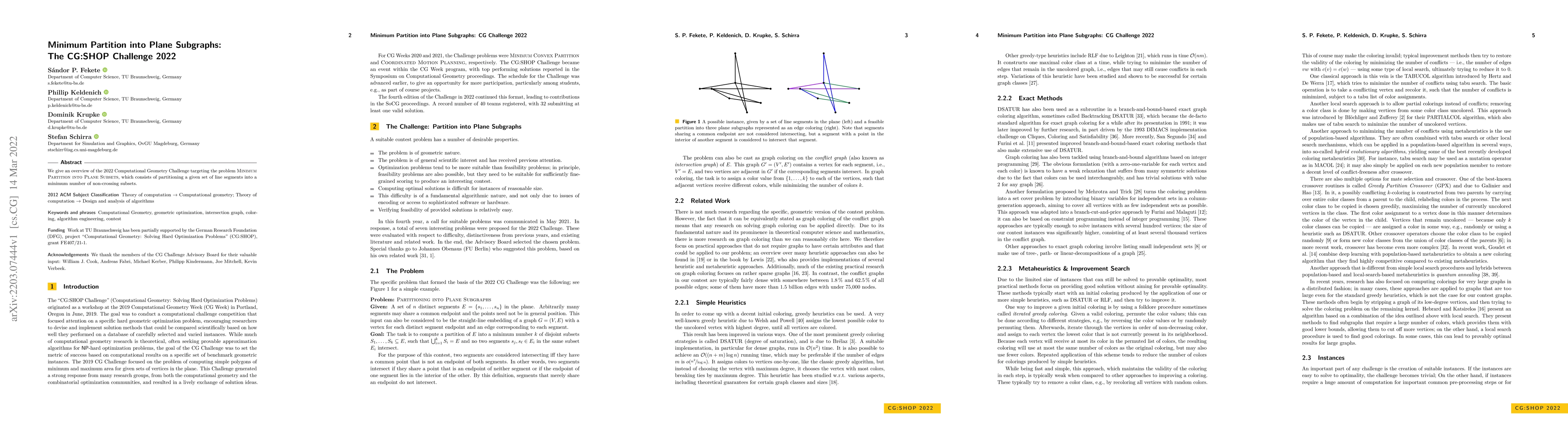 Thumbnail for Minimum Partition into Plane Subgraphs: The CG:SHOP Challenge 2022