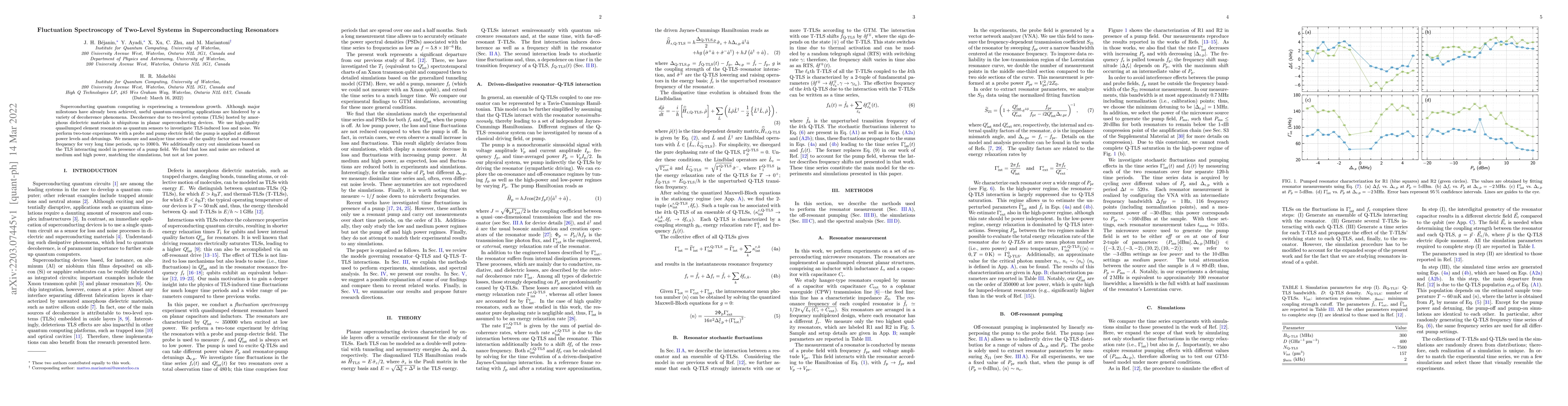 Thumbnail for Fluctuation Spectroscopy of Two-Level Systems in Superconducting
  Resonators