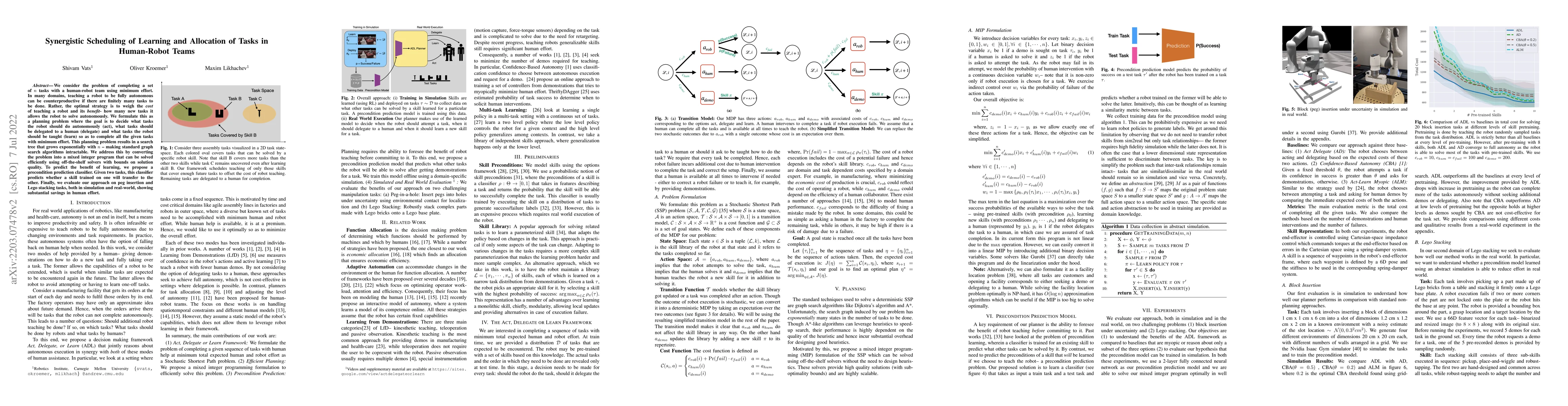 Thumbnail for Synergistic Scheduling of Learning and Allocation of Tasks in
  Human-Robot Teams