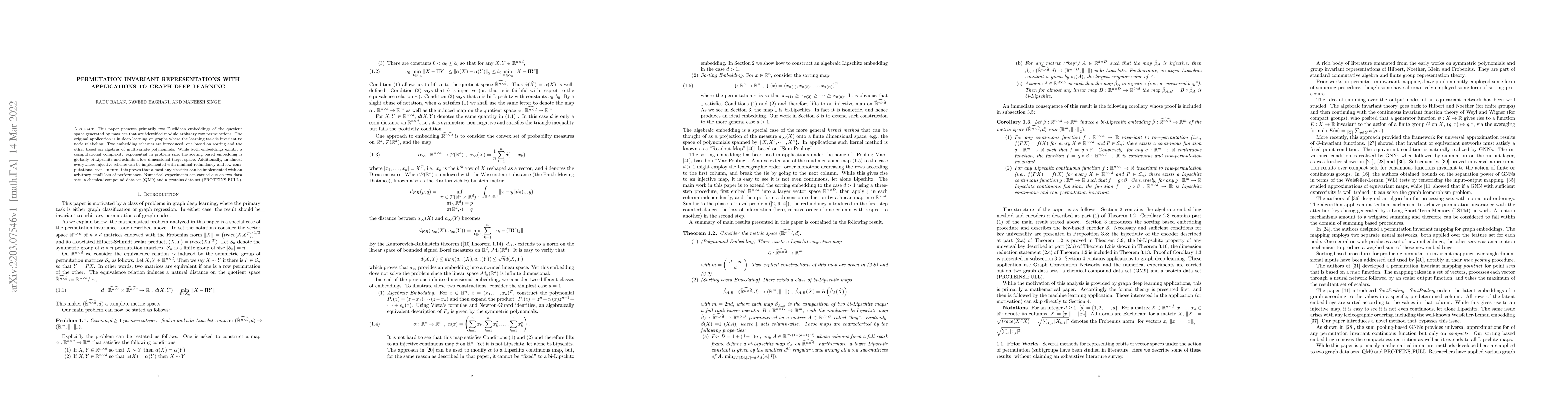 Thumbnail for Permutation Invariant Representations with Applications to Graph Deep
  Learning