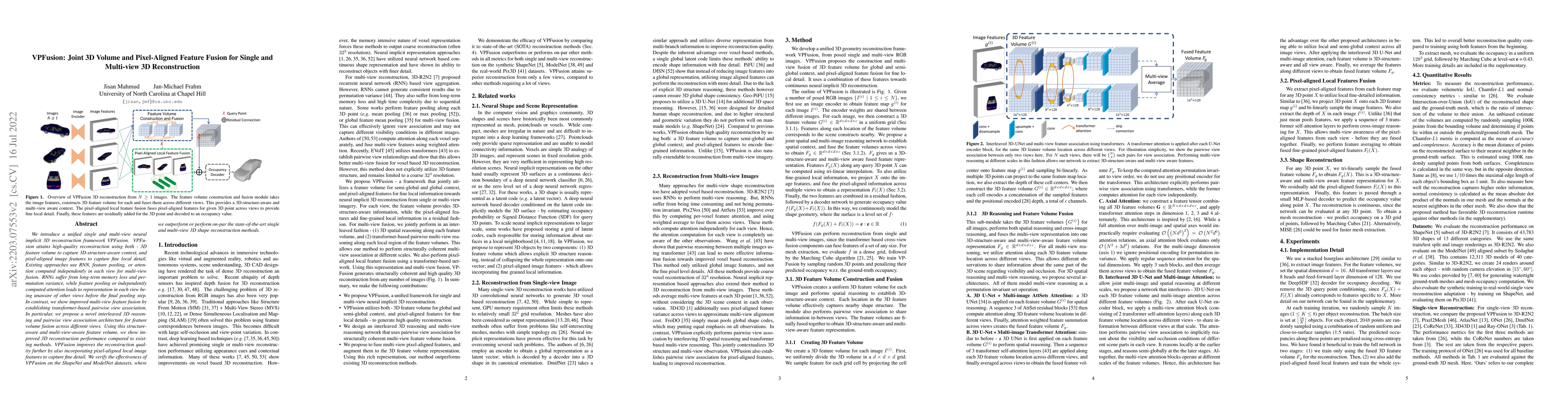 Thumbnail for VPFusion: Joint 3D Volume and Pixel-Aligned Feature Fusion for Single
  and Multi-view 3D Reconstruction
